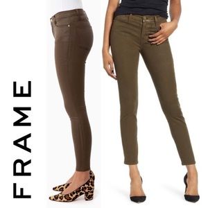 NWT Frame Le High Skinny military coated